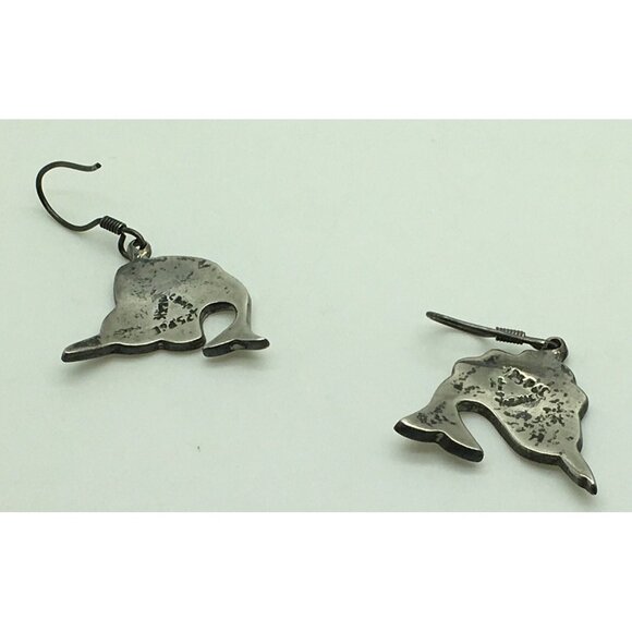 Taxco Sailfish Swordfish Marlin Earrings Sterling Silver MOP Onyx Inlay - Picture 3 of 4